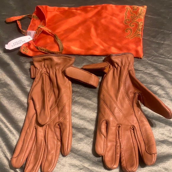 LEATHER GLOVES SZ LARGE. MADE IN PAKISTAN. CAMEL - Picture 4 of 16
